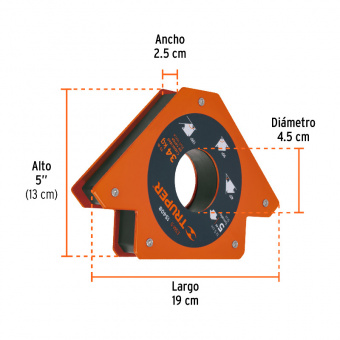 TRUPER ESM-5 Кутник магнітний, для зварювання, до 34 кг кут 45°, 90°, 135°