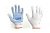 Перчатки 70/30 с ПВХ точкой р10 (белые+синий ПВХ) Эконом СИЛА