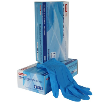 Рукавички нітрилові оглядові нестерильні КВІТКА PRO (M / 8", 100 шт.)