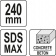YATO Долото-бучарда для вирівнювання поверхні бетона YATO : SDS-Max, L= 240 мм, стопа- 60х60 мм  | Y