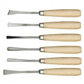 VOREL Стамески фігурні з дерев. ручкою, (набір) 6 шт.  | 25700