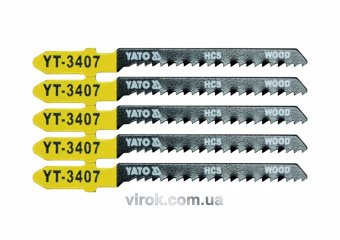 YATO Полотно для електролобзика(дерево) YATO : 13TPI, L= 75 мм. Уп. 5 Шт.  | YT-3407