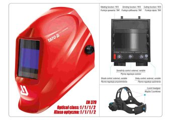 YATO Маска зварювальника YATO з автозатемнювальним світлофільтром, 100 х 50 мм  | YT-73925