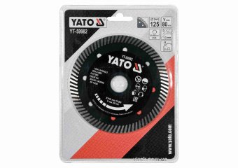YATO Диск відрізний алмазний по гресу,кераміці "TURBO" YATO Ø=125x1.3x10x22.2мм,в мокрому і сухому р