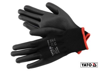 YATO Рукавиці робочі нейлонові YATO чорні, розмір 8  | YT-74728