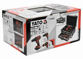 YATO Набор шуроповерт-дрель + свердла 126 предметов YATO YT-44250