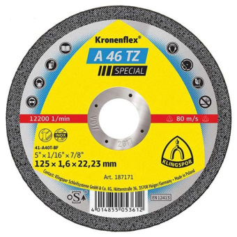 Круг відр. 125х1,6х22 А46TZ Speсial Inox Klingspor