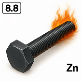 Болт DIN 933 M16x65 8,8 цинк гарячий