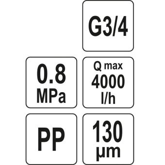 FLO Фільтр водяний для зрошувальних систем з гвинов. приєднанням- 3/4" фільтр- 130 мкм, 0,8 MPa  | 8