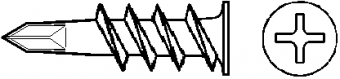 Дюбель ALLFA для гипсокартона с острым кончиком 11х33 (нейлон)
