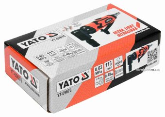 YATO Шліфмашина пневматична, кутова YATO зі шпинделем Ø= 6 мм, Ø= 1/4", 6.3 Bar, 113 л/хв  | YT-0967
