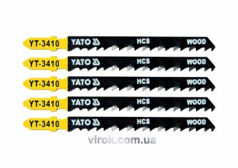 YATO Полотно для електролобзика(дерево) YATO : 6TPI, L= 100 мм. Уп. 5 Шт.  | YT-3410