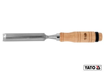 YATO Стамеска напівкругла YATO : b= 25 мм, клинок- 125 мм, дерев'яна ручка- 112 мм  | YT-62826
