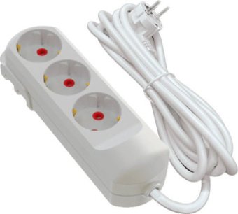 Подовжувач мережевий VIROK: l= 5 м, з 3 гніздами із заземленням