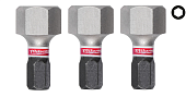 MILWAUKEE Біта SHOCKWAVE, Hex12, 25мм, (3шт)