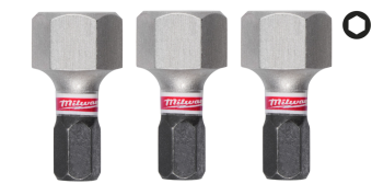 MILWAUKEE Біта SHOCKWAVE, Hex12, 25мм, (3шт)