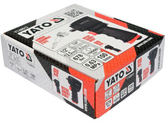 YATO Гайковерт ударний пневматичний YATO : квадрат 1/2", F=678 Nm, роб. тиск- 6,3 Bar при 100 л/хв  