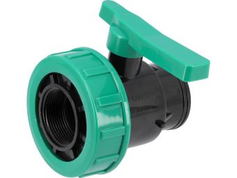 Кран кульовий до водяних пластикових труб  Ø= 3/2" Х 3/2" F/F-різьб FLO з поліпроп, для тиску 16Bar