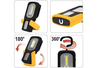 Ліхтар COB LED акумуляторний VOREL : діодний (3Вт) 100Lm, Li-Ion 3.7 В, 800 A/Год, 5 режимів [12/48]