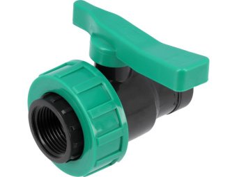 Кран кульовий до водяних пластикових труб  Ø= 1" Х 1" F/F-різьб FLO з поліпроп, для тиску 16Bar [40]