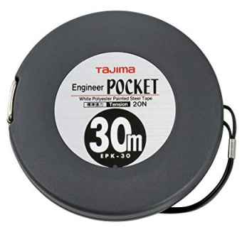 TAJIMA Рулетка инжинерная ENGINEER POCKET металлическая лента, пластиковый закрытый корпус, 30 м