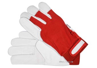 YATO Рукавиці робочі біло-червоні YATO : бавовна + шкіра, розмір 10  | YT-74642