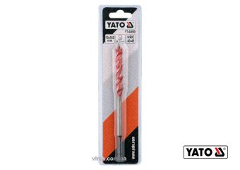 YATO Свердло по дереву YATO : Ø= 10 мм, L= 165 мм, HRC 40-45 з 4 пругами, HEX- 1/4"  | YT-44680
