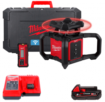 Нівелір ротаційний лазерний акумуляторний, M18 RLOH600-201C (+лазерний приймач, зар. пр.,1акум.Х2Аг,