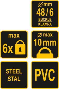 VOREL Затискач пружинний сталевий : Ø6 x 48 мм, для 6 навісних замків з дугою Ø≤ 10 мм  | 77705