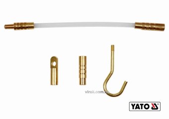 YATO Протягувачі кабелів скловолокнисті YATO: 10шт x1м, гнучкий подовжувач,гачок 2 наконечника, 14шт
