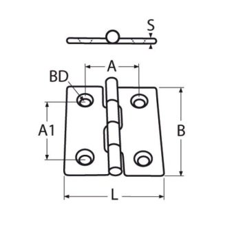 Петля нержавеющая 814937225 30 30x25x0.8 (AISI 304)