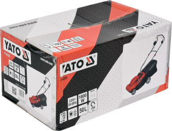 YATO Газонокосарка на 4-х колесах електромережева YATO, 1800 Вт, обрізний діап. Ø= 38 см, ємн.- 50 л