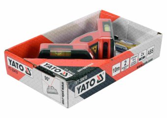 YATO Рівень лазерний для укладання плитки YATO: діап.- 10м,+/-1мм, кут-90°, 2 лазера, 2 капсули, 2xA
