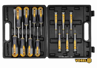 VOREL Набір викруток і викруткових насадок : Cr-V, 32 шт у футлярі  | 60785