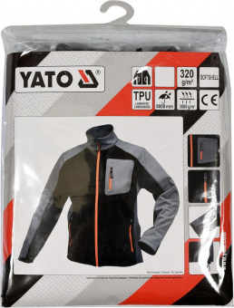 YATO Куртка робоча SOFTSHELL YATO розмір L, чорно-сіра, 3 кишені, 96% поліестер і 4% спандекс  | YT-