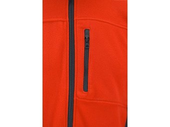 Кофта флісова утеплена робоча з поліестеру  YATO розмір XXXL, червоно-чорна, 3 кишені [10]