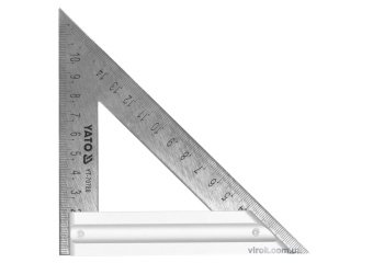 YATO Кутник теслярський металевий YATO з прямим кутом і 2 метричними шкалами 170 мм  | YT-70780