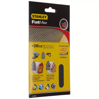 STANLEY Сетка шлифовальная , 100х165 мм, 3 листа, зернистость 240 мкм