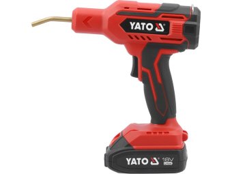 Паяльник для пластика YATO акумул. Li-Ion 18 В 2 АГод, 60 Вт, макс. t= 500ºC у футлярі з обладнанням