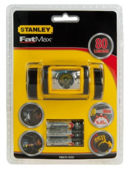 STANLEY FMHT0-70767 Фонарь FatMax® налобный светодиодный 80 люм, 8 Ч, 90 м , 3 эл АА