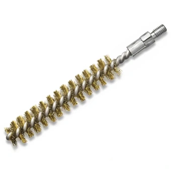 Щетка ерш 18х80х115 мм. с наружной резьбой М6.Латунная проволока LESSMANN