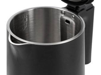 Електрочайник з термостатом з нержавіючої сталі LUND 1,5 л чорний, 2200 Вт, живлення від мережі 230В