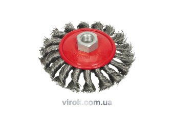 VOREL Щітка - крацовка плоска з гайкою М14, Ø-100мм підсилені  | 06977