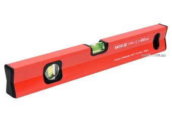 YATO Рівень алюмінієвий з магнітом YATO : L= 40 см. 2 капсули, 1 ручка  | YT-30060