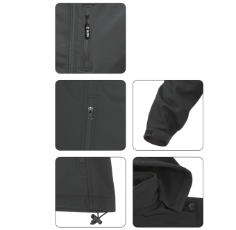 YATO Куртка робоча SOFTSHELL з прикріпн капюшоном YATO розм S, чорна, 3 кишені, 96% поліест і 4% спа