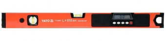 YATO Рівень електронний YATO: L= 610мм. 2 капсули, лазерний промінь, дисплей (3mm/10m), алюмінієвий 