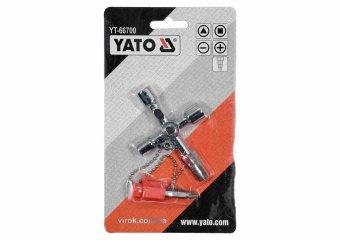 Ключ універсальний до шаф майстерень YATO з викрутковою насадкою з плоским шліцом на ланцюзі [20]