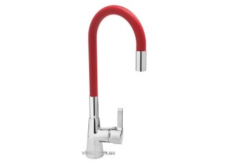 FALA Змішувач води "FLEXIBLE" для раковиниз гнучкою червоною лійкою  | 75707