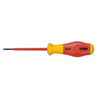 Отвертка высоковольтная FELO 1000V шлиц 2,5х0,4x75х80 мм (91302590)