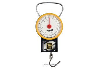 Ваги ручні, підвісні, пружинні VOREL, до 32кг, з рулеткою- 1м і циферблат. шкалою- ±0,5 [36]